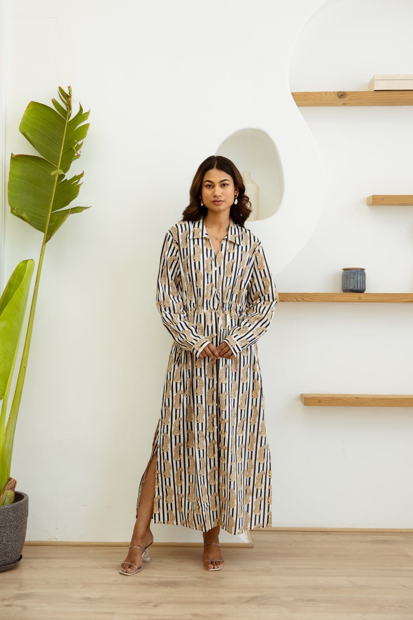 Stripey Tiger Shirt Dress