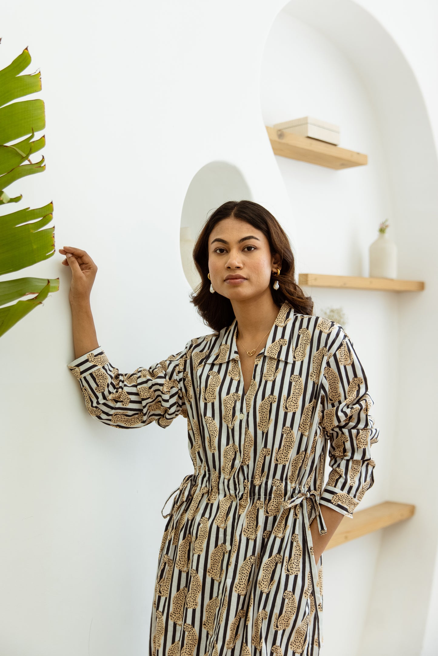 Stripey Tiger Shirt Dress