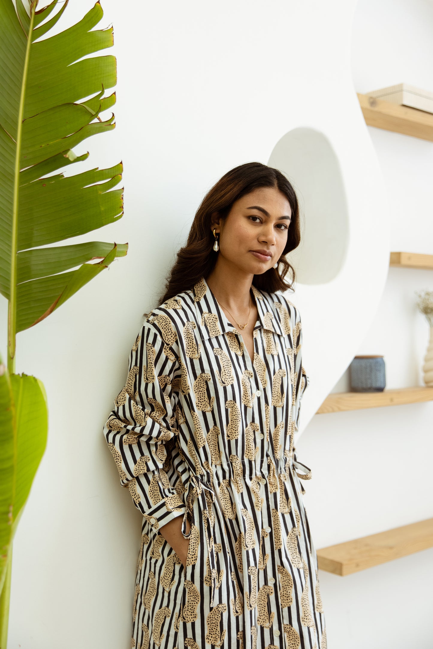 Stripey Tiger Shirt Dress